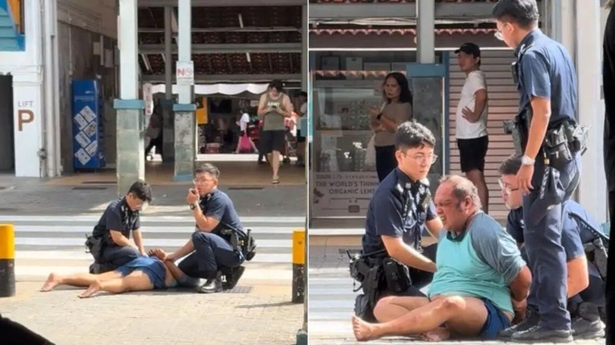 Man Arrested in Singapore After Assaulting Officer During Public Disturbance