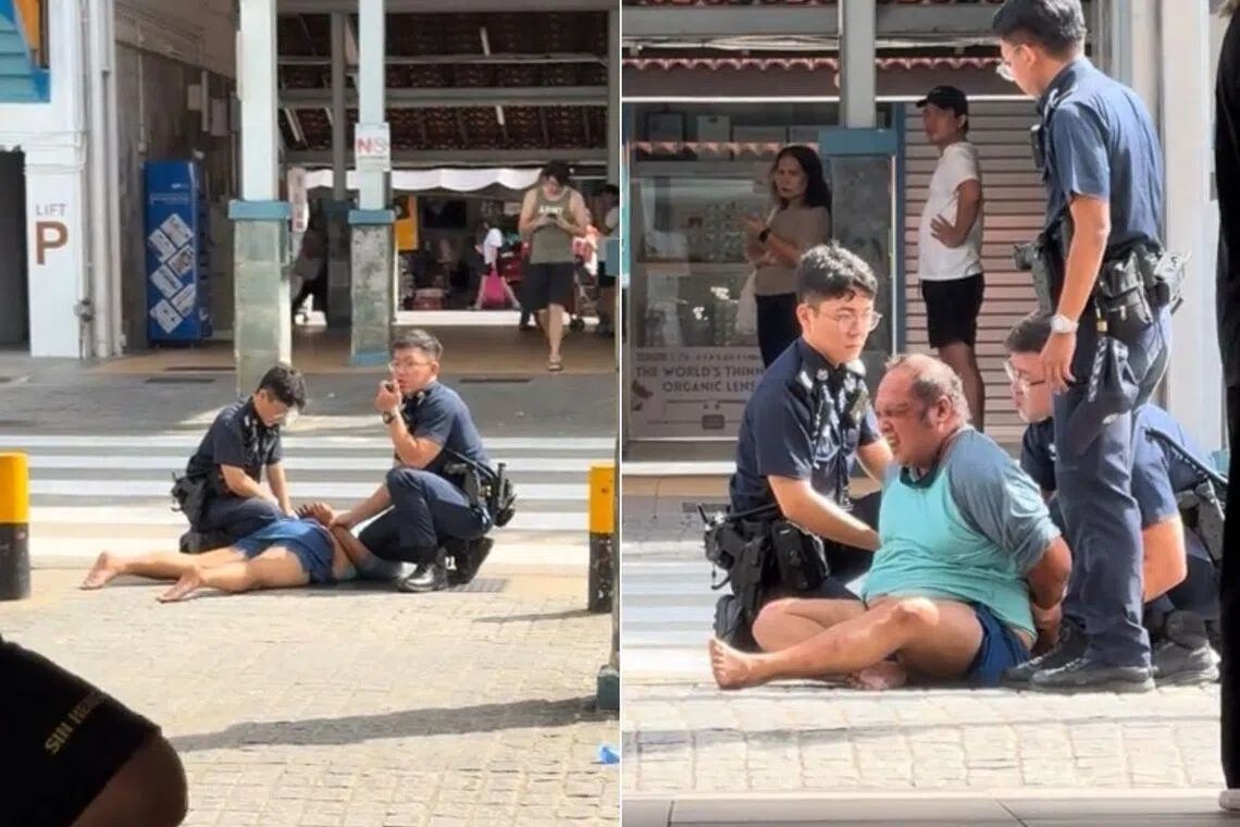 Man Arrested in Singapore After Assaulting Officer During Public Disturbance