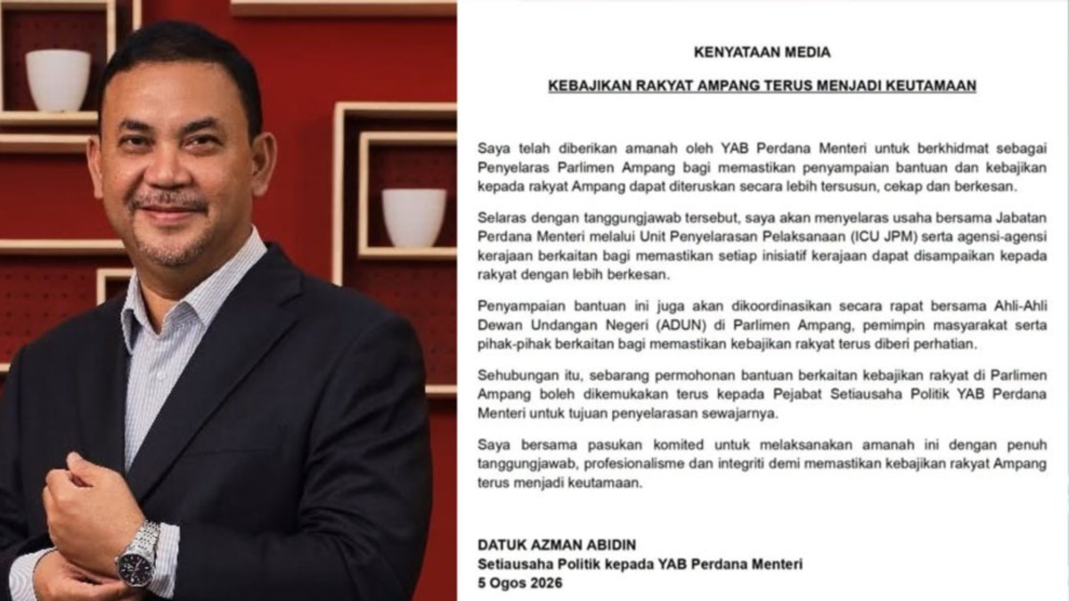 Anwar's Political Secretary Takes Over Ampang Coordination After PKR MP Loses Constituency Funds Access