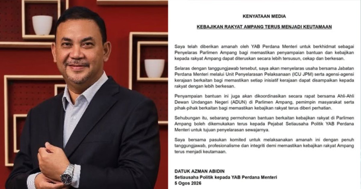 Anwar's Political Secretary Takes Over Ampang Coordination After PKR MP Loses Constituency Funds Access