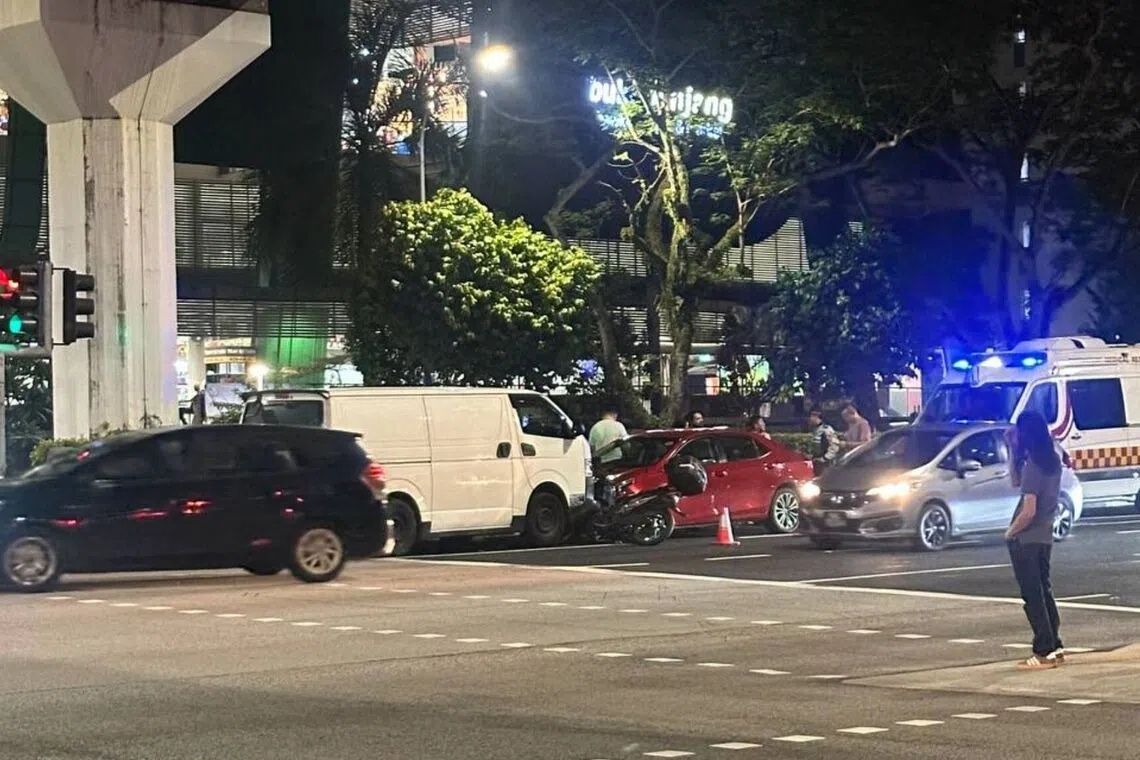 Van Driver Arrested After Multi-Vehicle Crash in Singapore; Drugs and Vaping Devices Seized