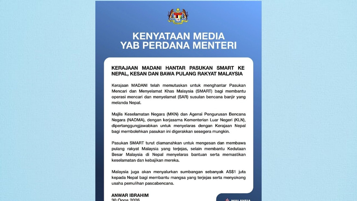 Malaysia Deploys SMART Team to Nepal, Pledges US$1 Million in Disaster Aid