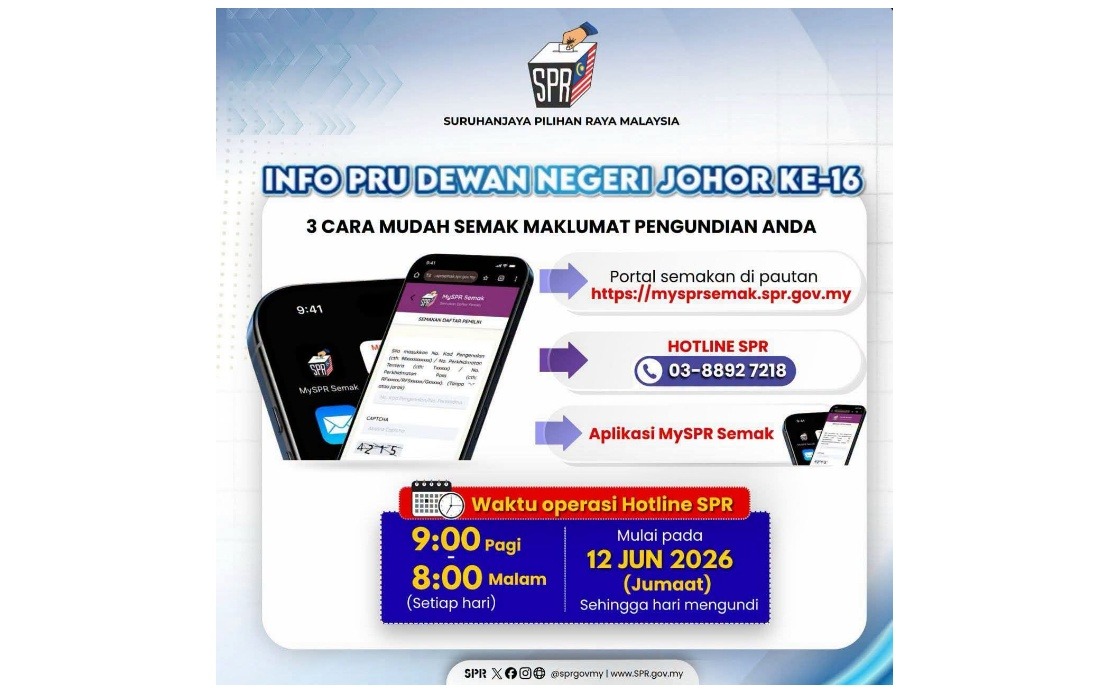Johor Election Commission Urges Voters to Verify Polling Stations Before Saturday's State Poll