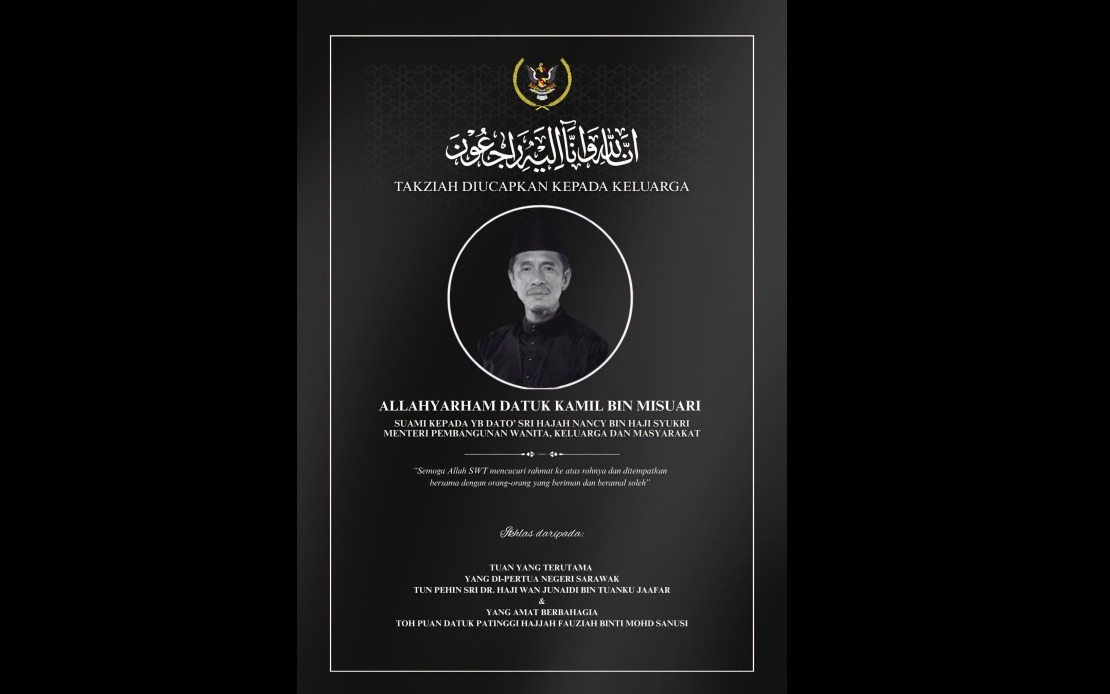 Sarawak Yang Dipertua Negeri Offers Condolences to Minister Nancy Shukri Over Husband's Passing