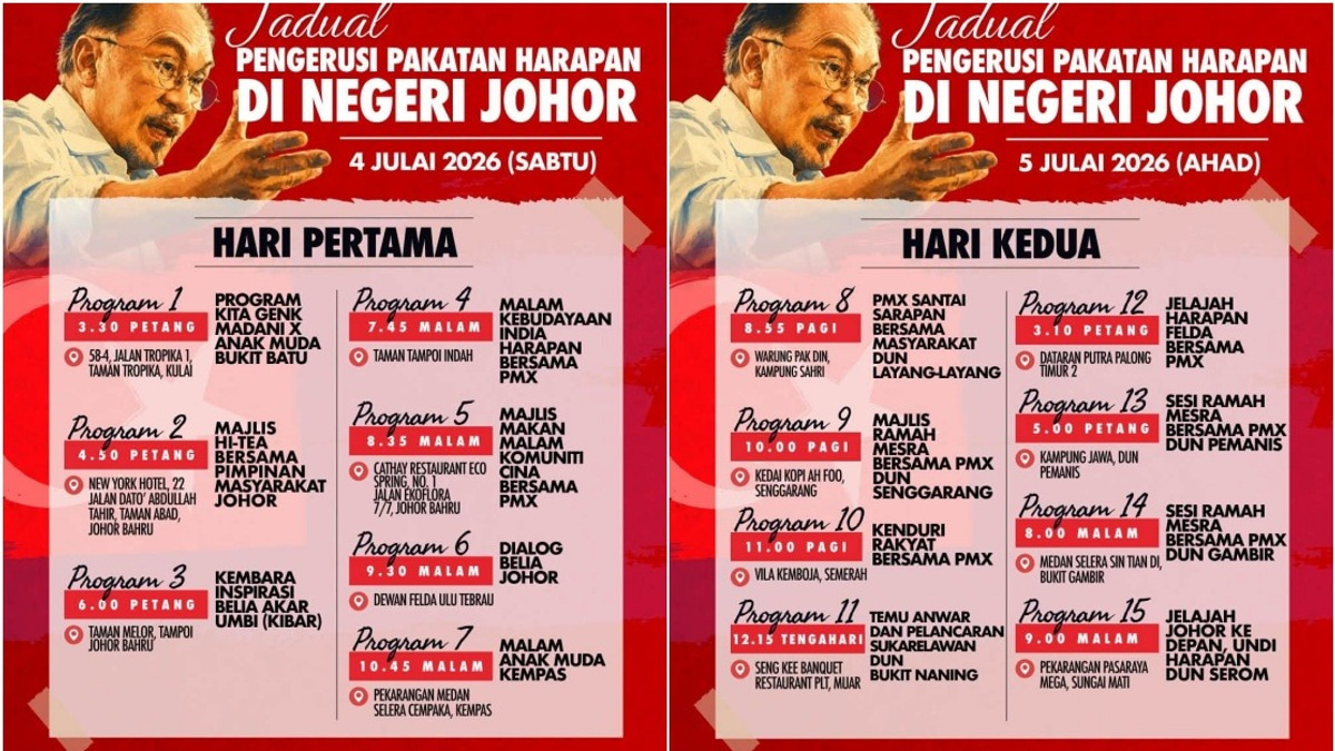 Anwar Intensifies Johor Campaign With 15 Weekend Events For Pakatan Harapan