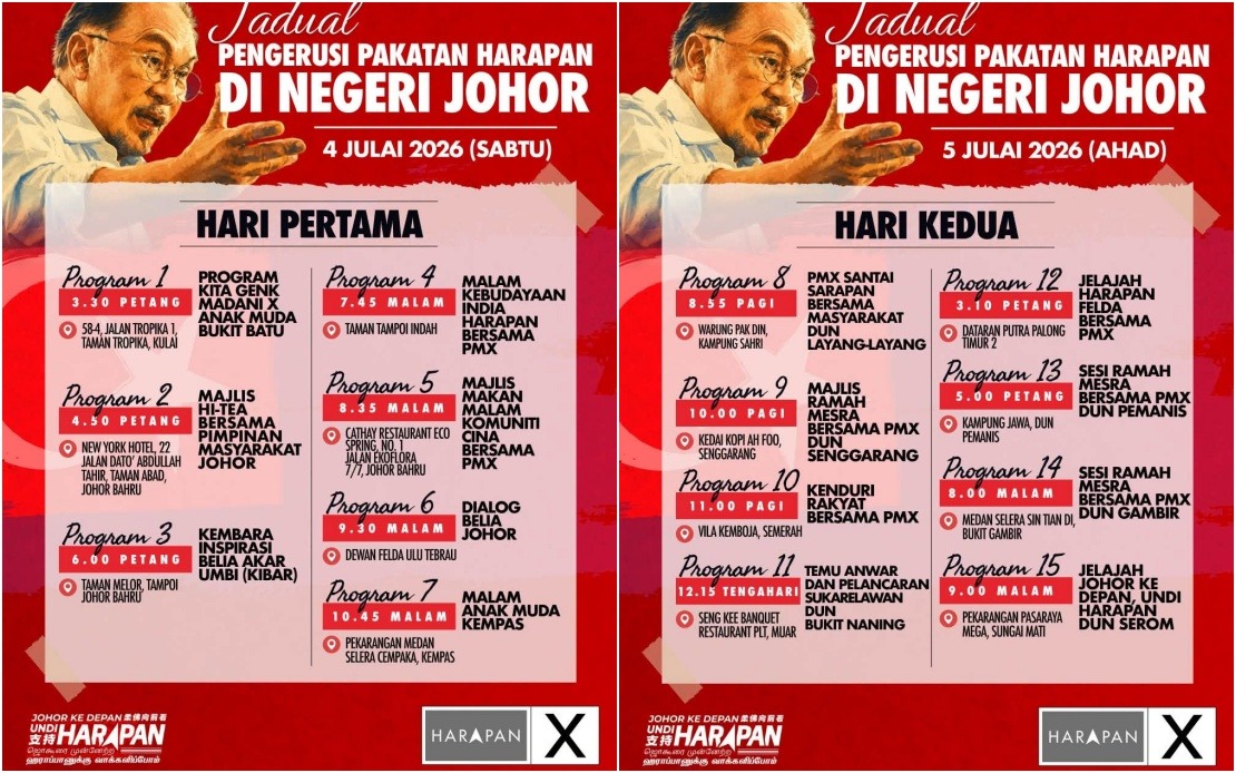 Anwar Intensifies Johor Campaign With 15 Weekend Events For Pakatan Harapan