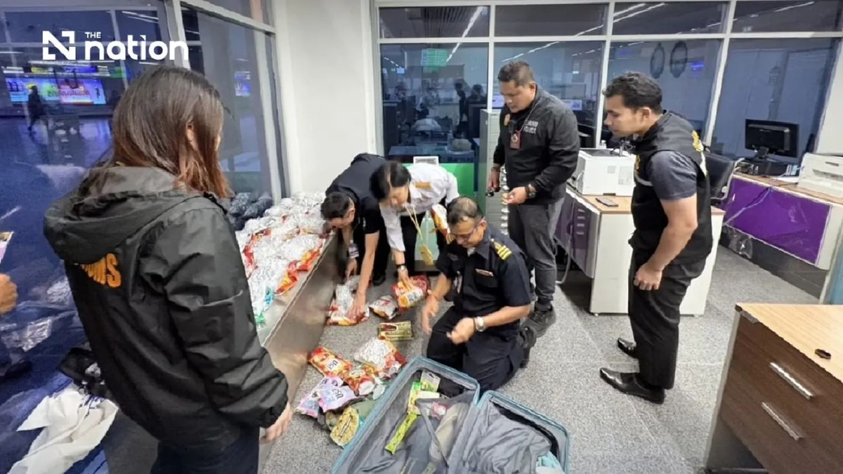 Russian national arrested at Phuket Airport with 17.6kg of cannabis in luggage