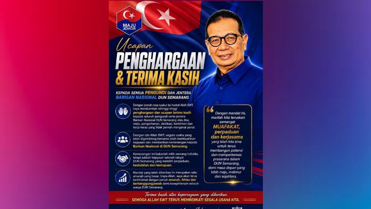 Samsolbari Jamali Secures Historic Sixth Consecutive Term in Semarang Amid Johor Landslide