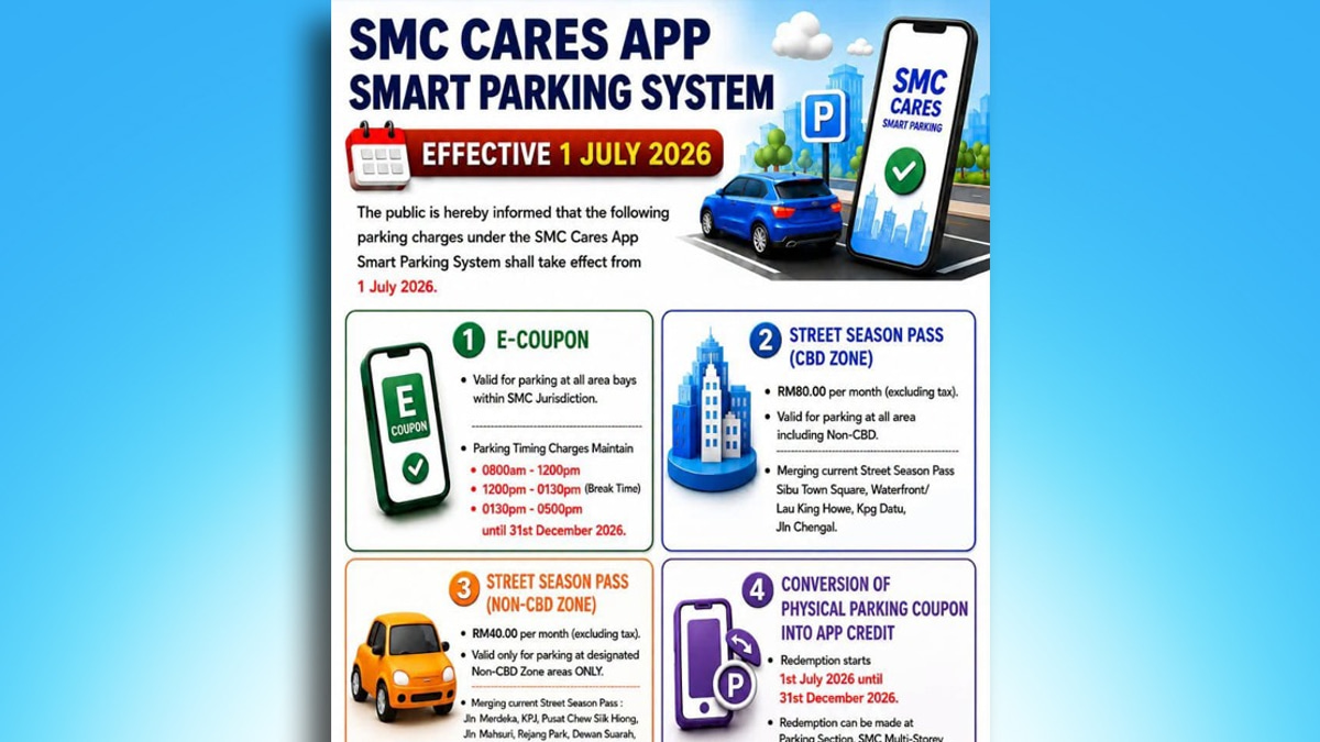 Sibu Council Softens Smart Parking Rules With Grace Period and Senior Citizen Relief