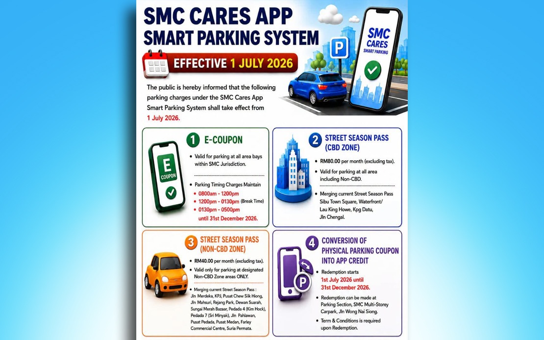 Sibu Council Softens Smart Parking Rules With Grace Period and Senior Citizen Relief