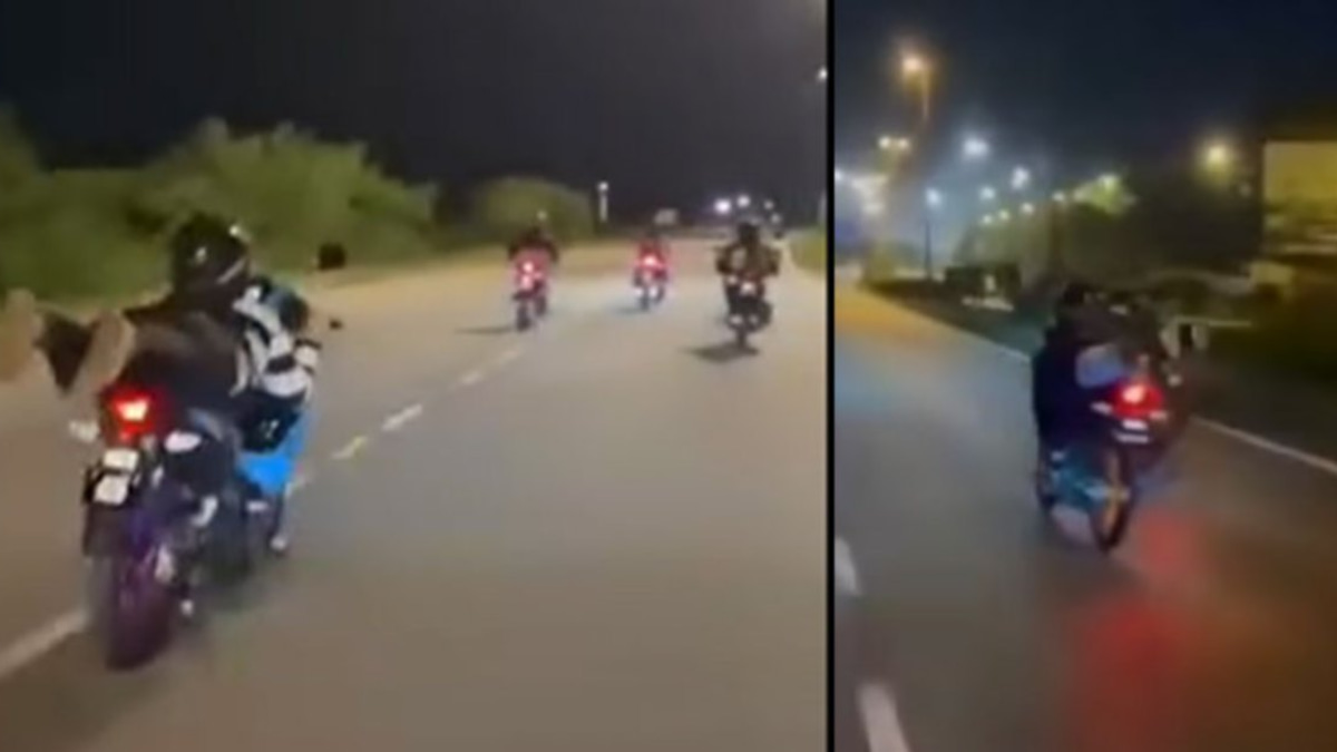 Three teenage girls arrested for dangerous viral motorcycle stunt on Kuantan Bypass
