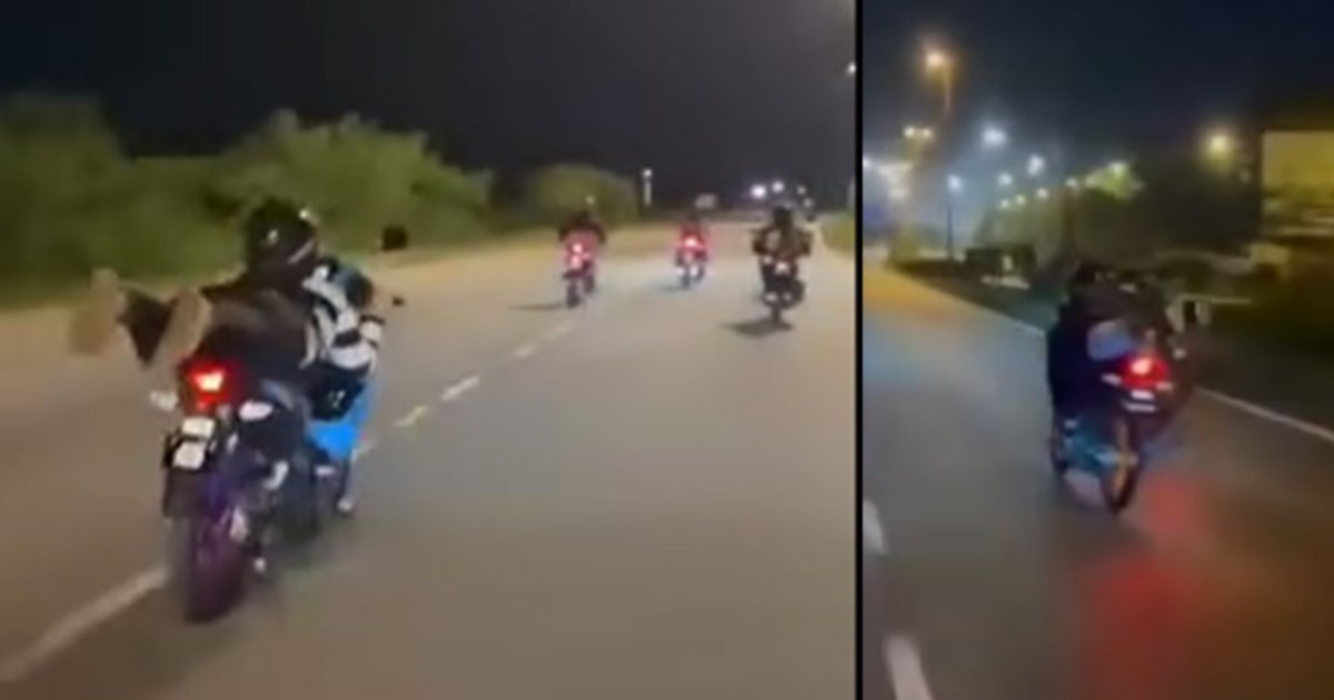 Three teenage girls arrested for dangerous viral motorcycle stunt on Kuantan Bypass
