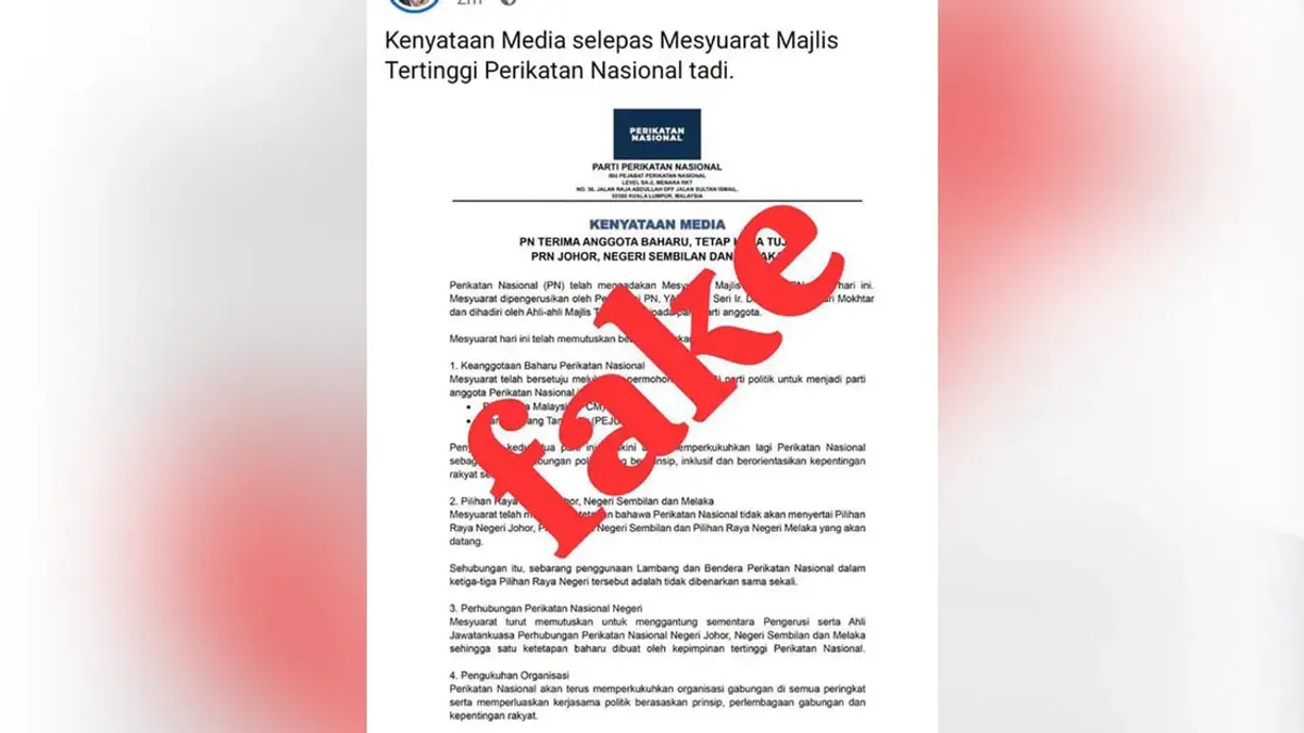 Perikatan Nasional denies false claims about boycotting three state elections