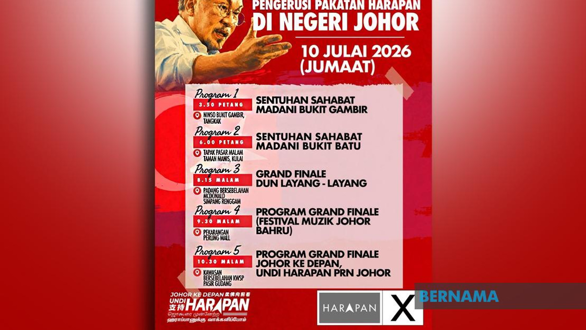 Anwar Ibrahim Stages Intensive Final Campaign Push Across Johor Ahead of State Election