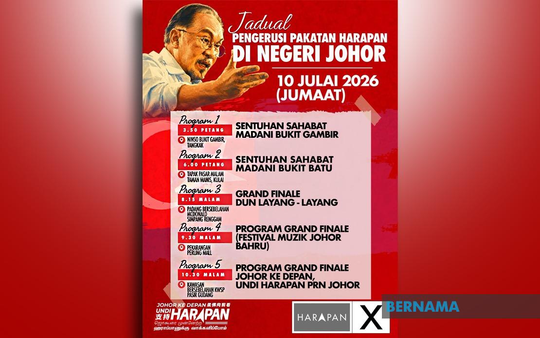 Anwar Ibrahim Stages Intensive Final Campaign Push Across Johor Ahead of State Election