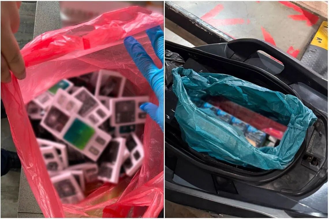 Two motorcyclists arrested for smuggling cigarettes and vapes at Singapore's Woodlands Checkpoint