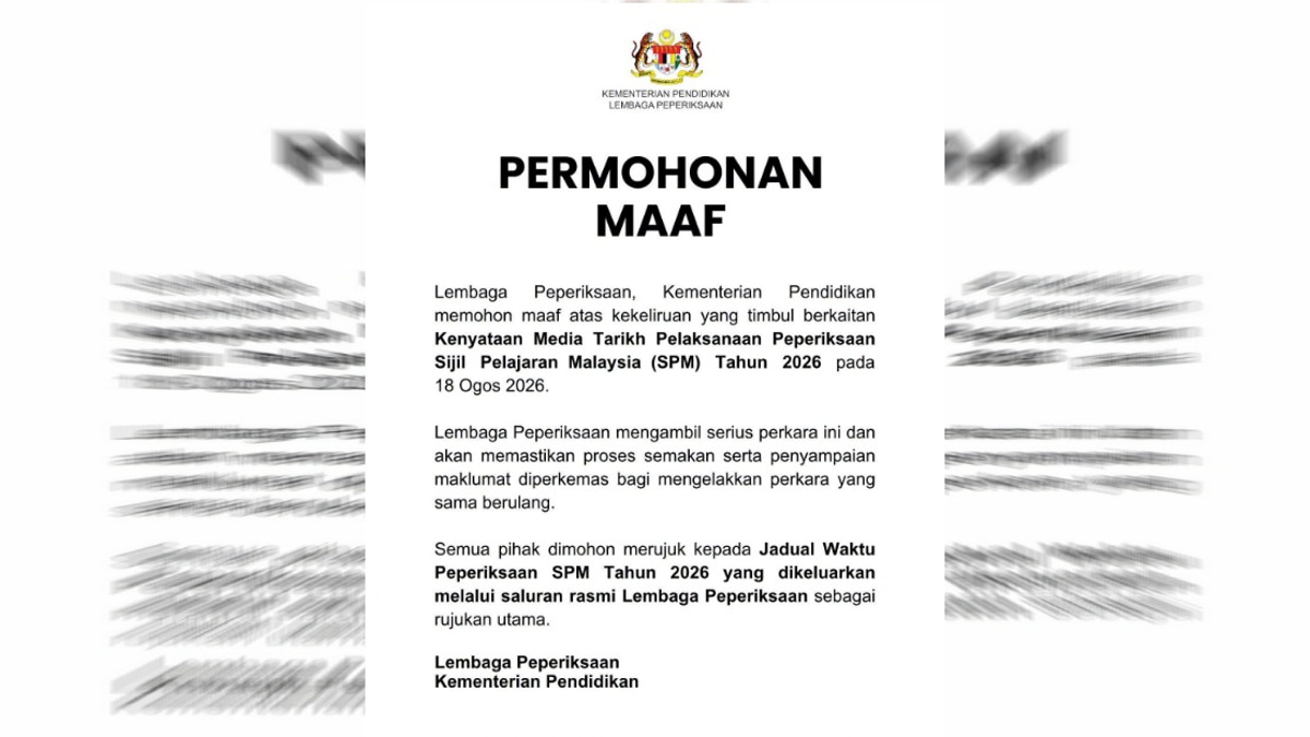 Education Ministry's Examination Board Clarifies SPM 2026 Schedule After Yesterday's Confusion