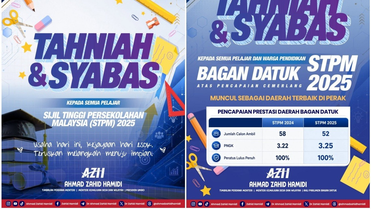 Bagan Datuk Leads Perak in STPM 2025 Results, DPM Ahmad Zahid Celebrates